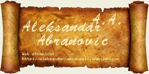 Aleksandar Abranović vizit kartica